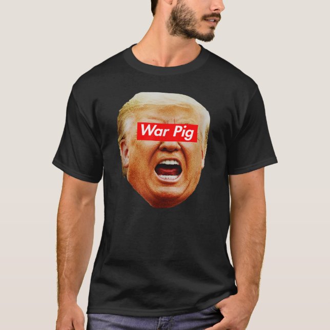 Trump Krig Gris, Screaming Trump Shirt, antitrump T Shirt (Framsida)