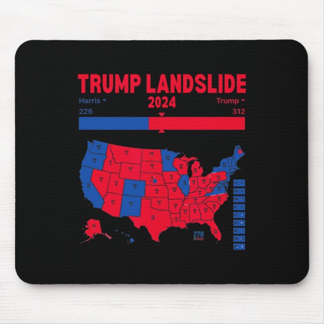 Trump Landglide 2024 Val Karta 312 Winning Karta Musmatta (Framsidan)