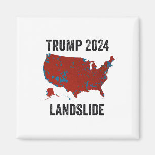 Trump Landglival Karta 2024 Funny Pro Trump Magnet