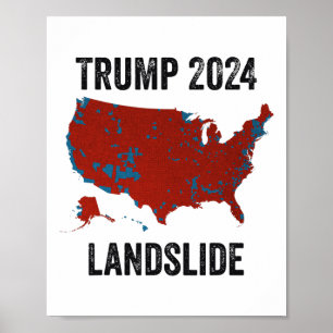 Trump Landglival Karta 2024 Funny Pro Trump Poster