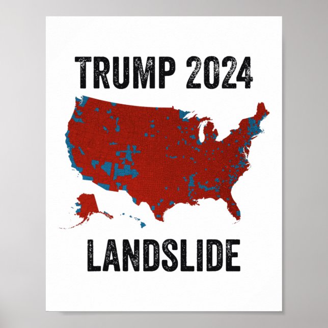 Trump Landglival Karta 2024 Funny Pro Trump Poster (Framsidan)