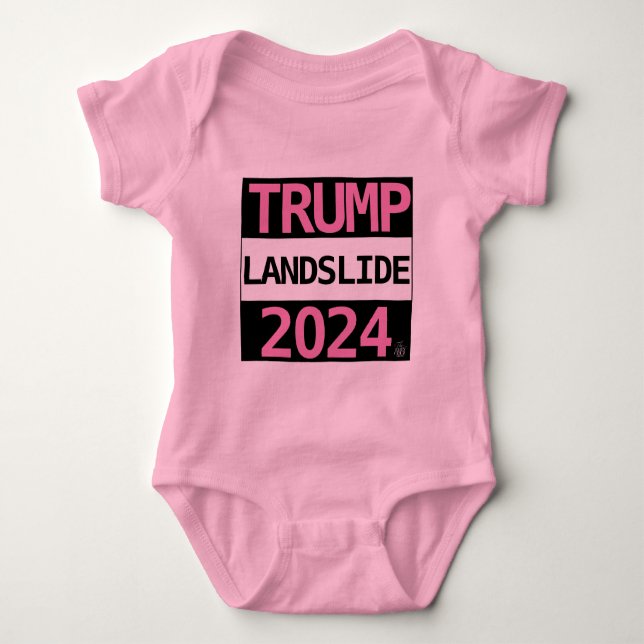 TRUMP LANDSLIDE 2024 för BABY! Baby Bodykostym T Shirt (Framsida)