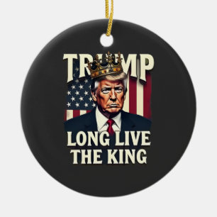 Trump Länge Leve Kungen Pro Trump Patriotisk Julgransprydnad Keramik