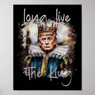 Trump Långt Liv För Kungen Rolig Trump Akvarell Gr Poster