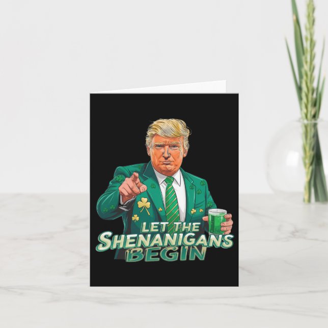 Trump Lät De Busiga Aktiviteterna Börja St Patrick Kort (Framsida)