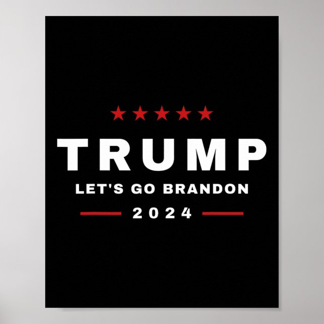 Trump Låt oss Go Brandon 4:e juli 2024 Maga Tee Poster (Framsidan)