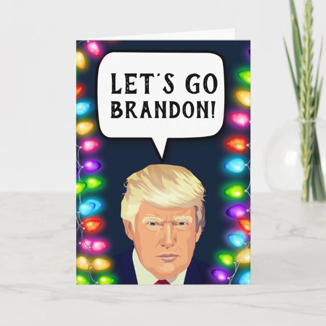 TRUMP LÅT OSS GO BRANDON! CHRISTMAS-gratulationsko Kort (Framsida)
