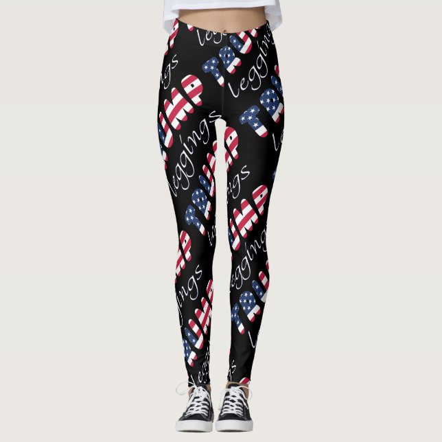 Trump Leggings Attention Patriotic Färg (Framsida)