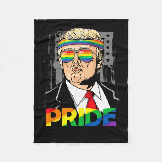 Trump Lgbt Gay pride Month Lesbisk Biual Transgend Fleecefilt (Framsidan)