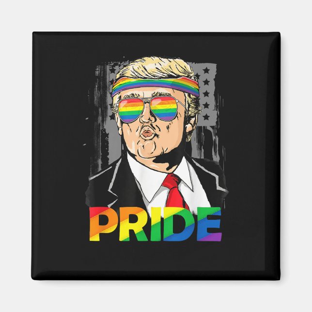 Trump Lgbt Gay pride Month Lesbisk Biual Transgend Magnet (Framsidan)