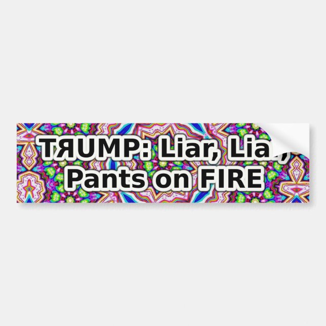 Trump liar liar pants on fire bumper sticker bildekal (Framsidan)