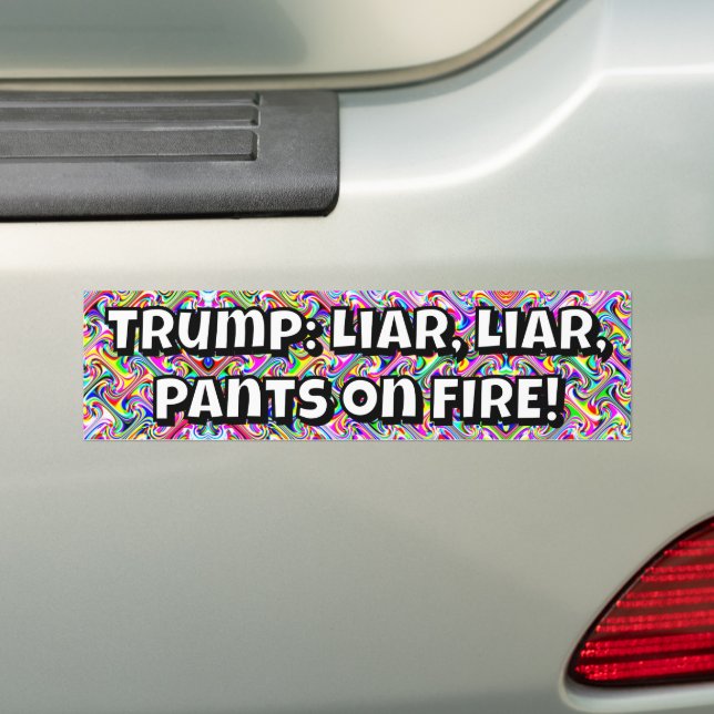 Trump: Ljuger, Ljuger, Byxor i BRASA! Bildekal (På Bil)