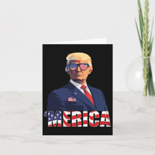 Trump Lycklig 4:e juli Trump American Flagga 1 Kort