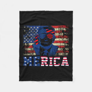 Trump Lycklig 4:e juli Trump American Flagga Fleecefilt