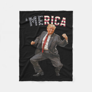 Trump Lycklig 4:e juli: Trump American Flagga Gift Fleecefilt