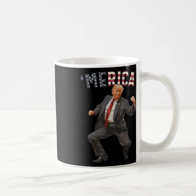 Trump Lycklig 4:e juli: Trump American Flagga Gift Kaffemugg (Höger)