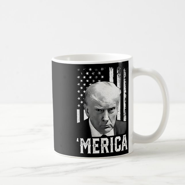 Trump Lycklig 4:e juli: Trump American Flagga Gift Kaffemugg (Höger)
