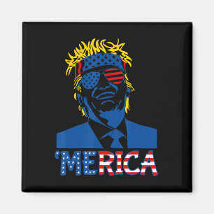 Trump Lycklig 4:e juli: Trump American Flagga Gift Magnet