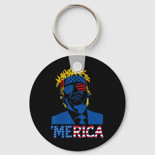 Trump Lycklig 4:e juli: Trump American Flagga Gift Nyckelring