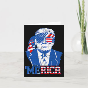 Trump Lycklig 4:e juli Trump American Flagga Kort