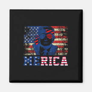 Trump Lycklig 4:e juli Trump American Flagga Magnet