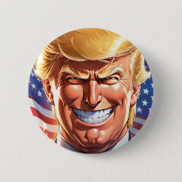 Trump MAGA 2024 America First Button Knapp