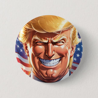 Trump MAGA 2024 America First Button Knapp