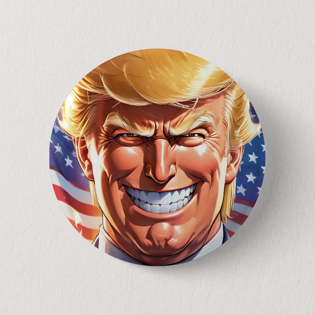 Trump MAGA 2024 America First Button Knapp (Framsida)