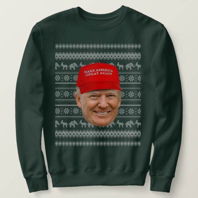 TRUMP MAGA Jul Lång Ärmad Tröja (Design framsida)
