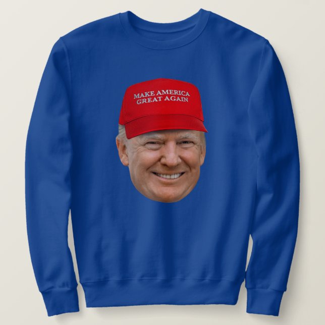 TRUMP MAGA-jul Lång Ärmad Tröja (Design framsida)