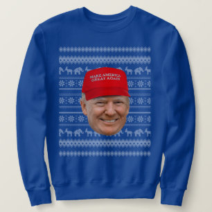TRUMP MAGA-jul Lång Ärmad Tröja