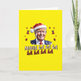 Trump MAGA La La La Christmas Card Patriotic Kort