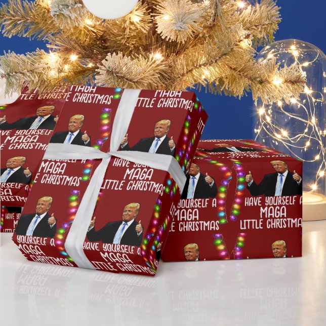TRUMP MAGA LITTLE CHRISTMAS 2024 Wrapping Papper Presentpapper (Helgdagar)