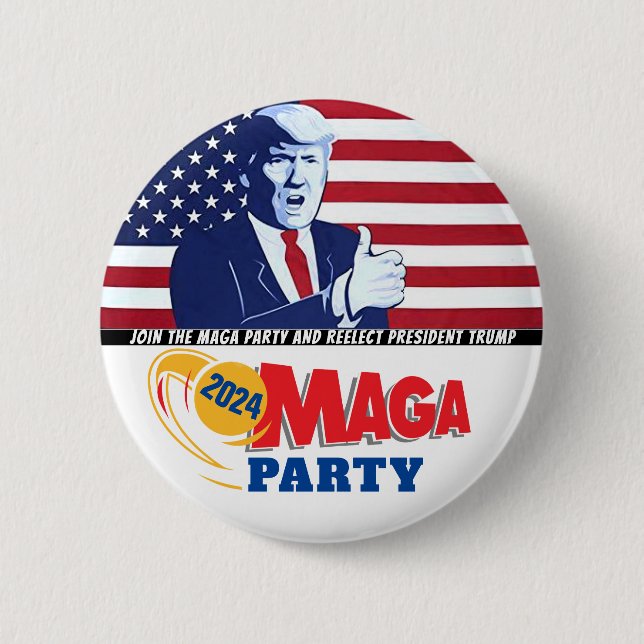 Trump MAGA Party 2024 Knapp (Framsida)