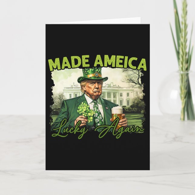 Trump Make America Lucky Again St Patrick's Day Sh Kort (Framsida)