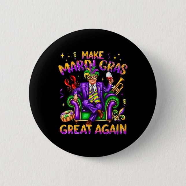 Trump Mardi Gras Costume Funny make Mardi Gras Knapp (Framsida)