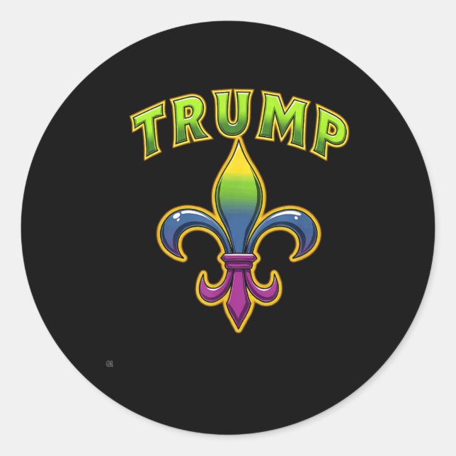 Trump Mardis Gras Runt Klistermärke (Framsida)