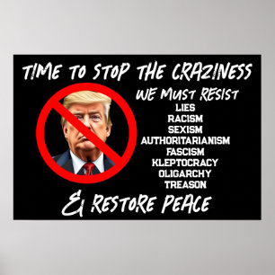 Trump måste gå Dags att återställa freden Poster