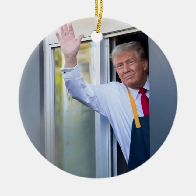 Trump McDonalds Ornaments Julgransprydnad Keramik (Framsidan)