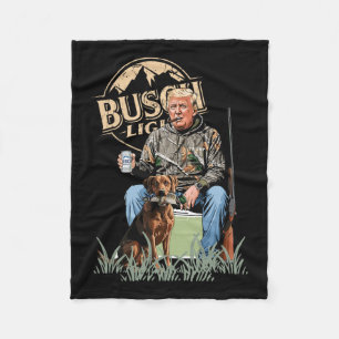 Trump med Hund Waterfowl Hunting Camo Preside Fleecefilt
