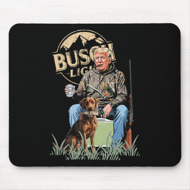 Trump med Hund Waterfowl Hunting Camo Preside Musmatta (Framsidan)