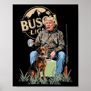 Trump med Hund Waterfowl Hunting Camo Preside Poster