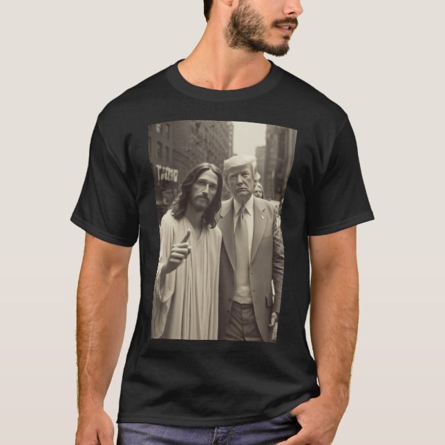 Trump med Jesus T Shirt (Framsida)