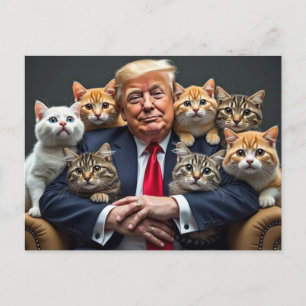 TRUMP MED KATTER 2024 POSTKORT VYKORT