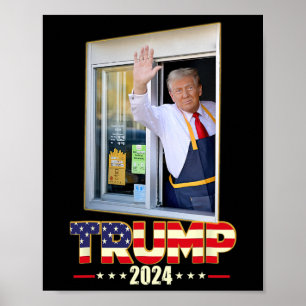 Trump med Mc Donald Trump-arbetsledare röstar på T Poster