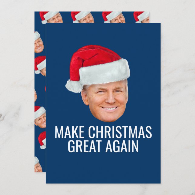 Trump med Santa Hat - Gör julen Underbar igen Inbjudningar (Fram/baksida)