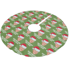 Trump med Santa Hat - Gör julen Underbar igen Julgransmatta Borstad Polyester