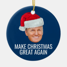 Trump med Santa Hat - Gör julen Underbar igen Julgransprydnad Keramik