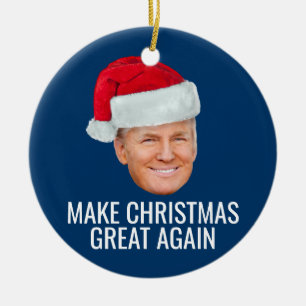 Trump med Santa Hat - Gör julen Underbar igen Julgransprydnad Keramik