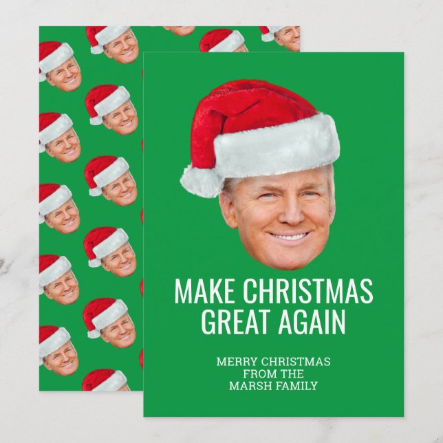 Trump med Santa Hat - Gör julen Underbar igen Kort (Fram/baksida)